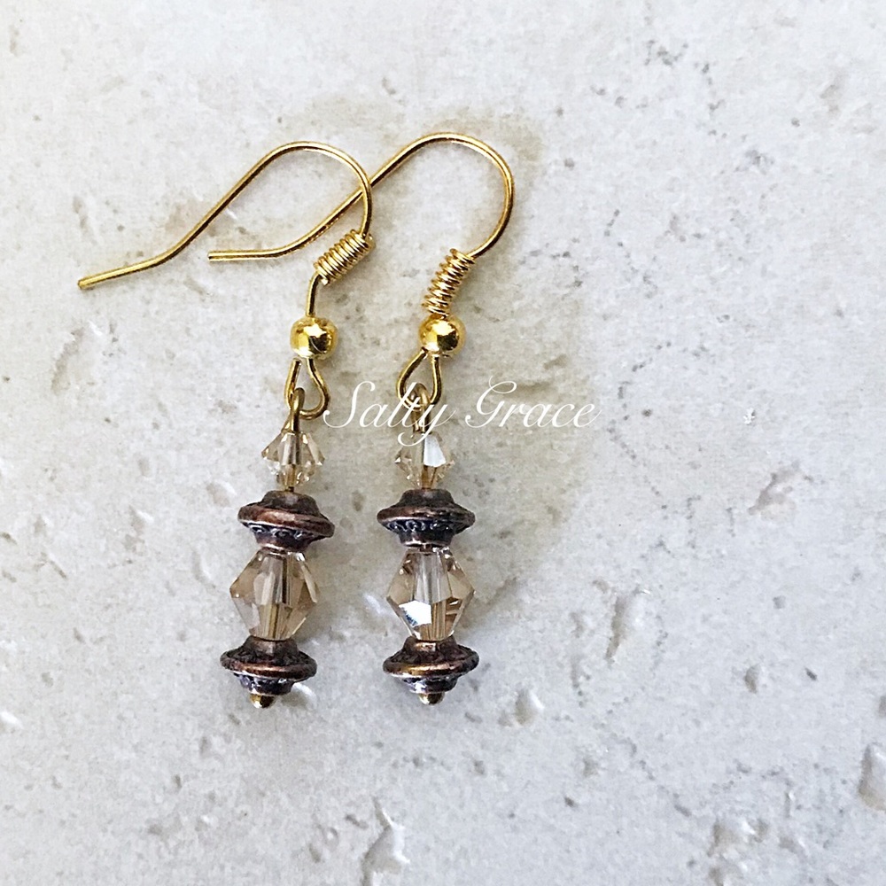 Champagne Swarovski crystal earrings